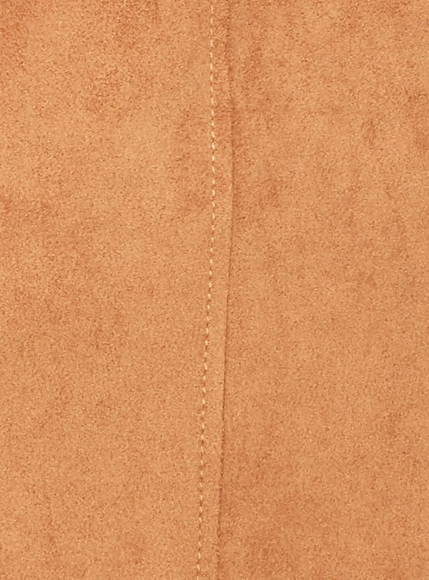 Women Suede Overlapped Coat