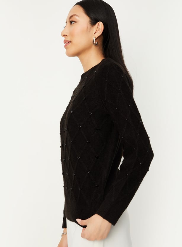 Women Pearl Embellished Sweater