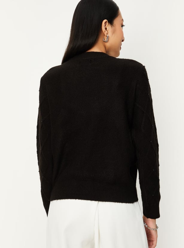 Women Pearl Embellished Sweater