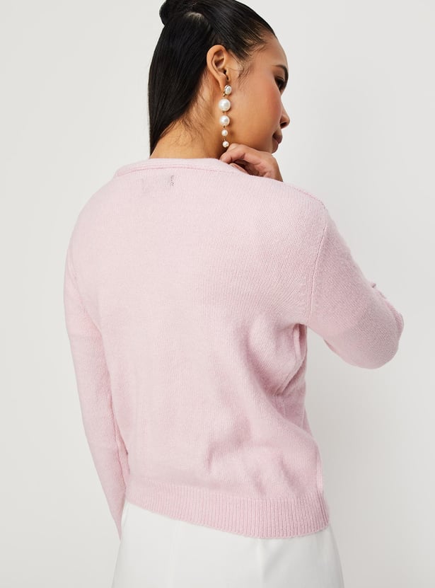 Women Pearl Embellished Cardigan