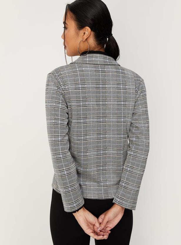 Women Checked Formal Blazer