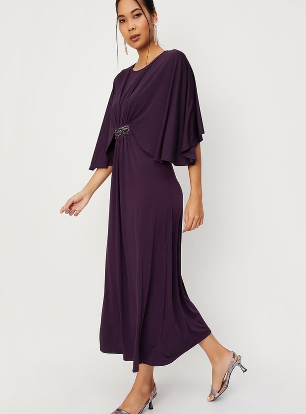 Women Embellished Capelet Maxi Dress