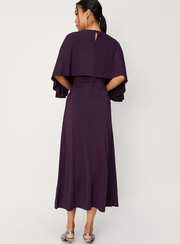 Women Embellished Capelet Maxi Dress