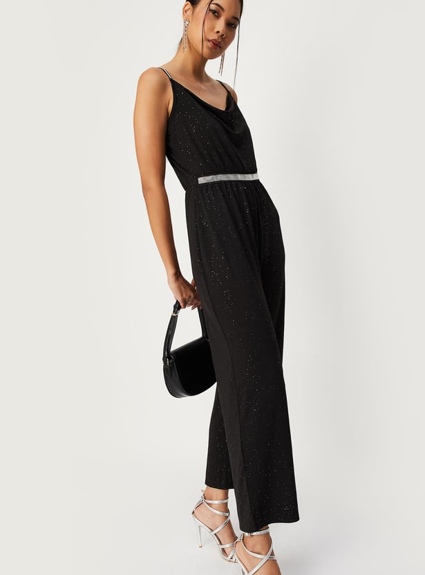 Women Shimmery V-Neck Jumpsuit
