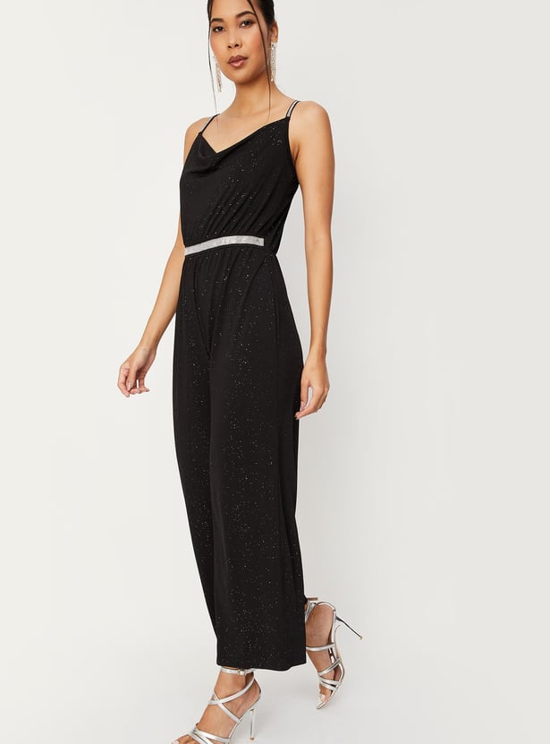 Women Shimmery V-Neck Jumpsuit
