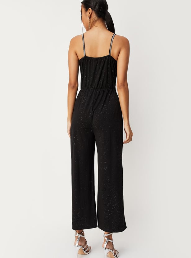 Women Shimmery V-Neck Jumpsuit
