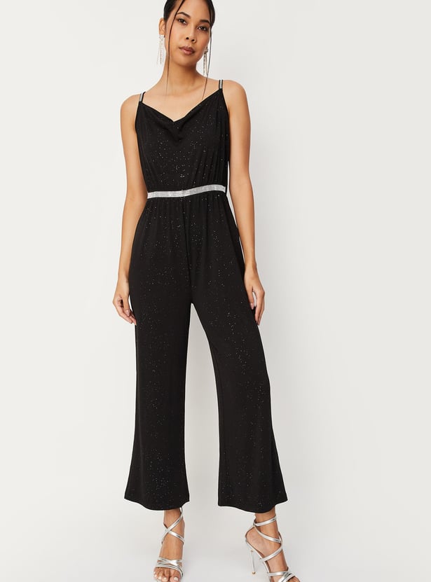 Women Shimmery V-Neck Jumpsuit