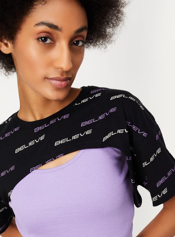 Women Athleisure Crop T-shirt