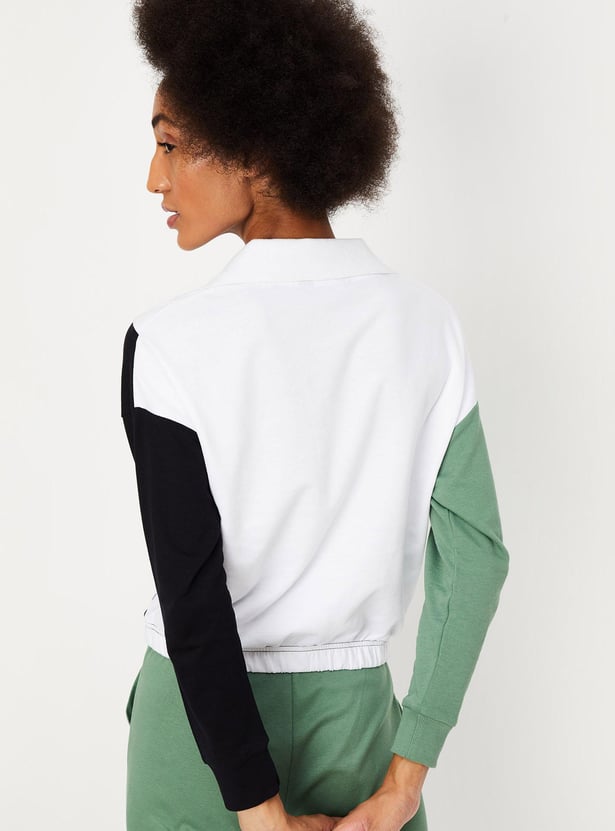 Women Colourblocked Cotton Polo