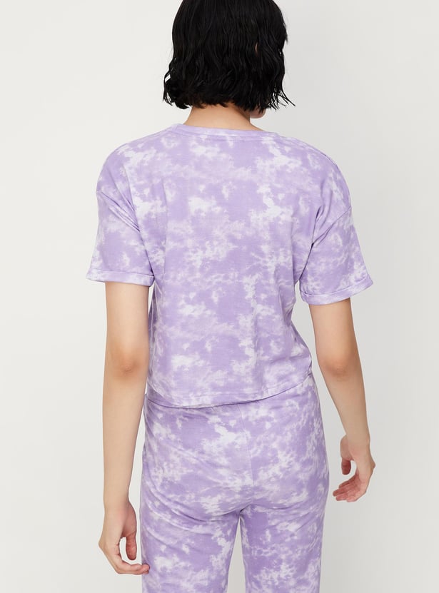 Women Tie-Dye Cotton Knit T-shirt