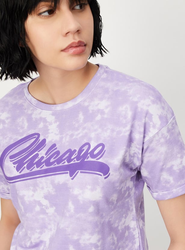 Women Tie-Dye Cotton Knit T-shirt