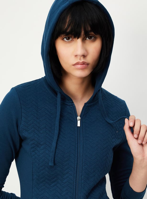 Women Quilted Hooded Sweatshirt