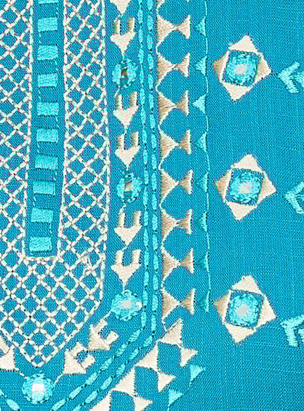 Women Embroidered Yoke Straight Kurta