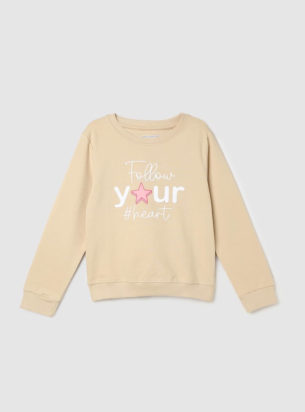 Girls Typographic Printed Sweatshirt