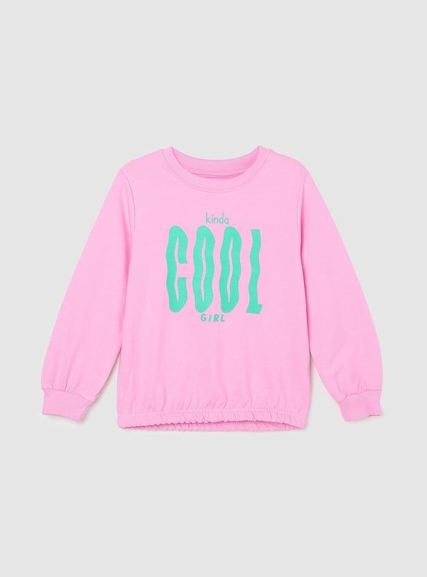 Girls Typographic Print Sweatshirt