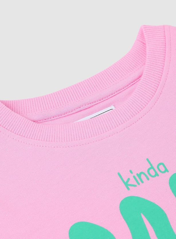 Girls Typographic Print Sweatshirt