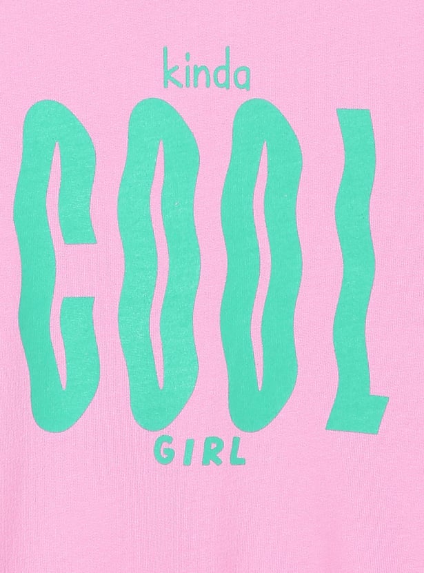 Girls Typographic Print Sweatshirt
