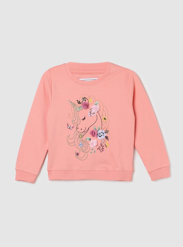 Girls Embroidered Sweatshirt