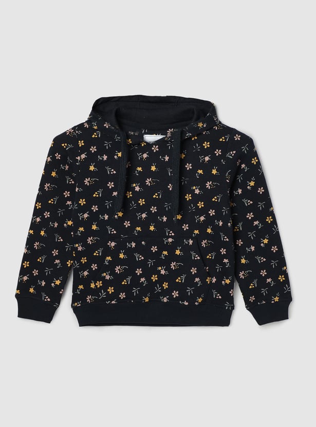 Girls Printed Hooded Sweatshirt