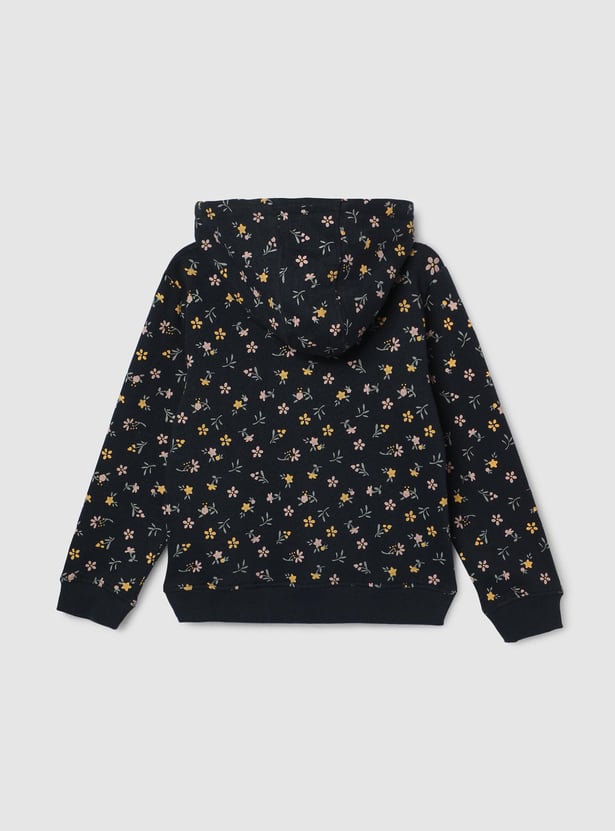 Girls Printed Hooded Sweatshirt