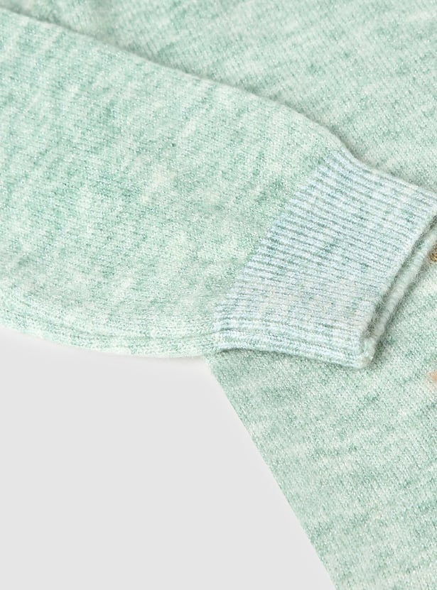 Girls Printed Longline Sweater