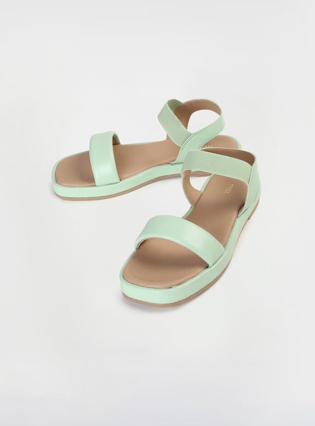 Girls Solid Open Toe Flat Sandals