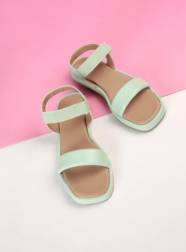 Girls Solid Open Toe Flat Sandals