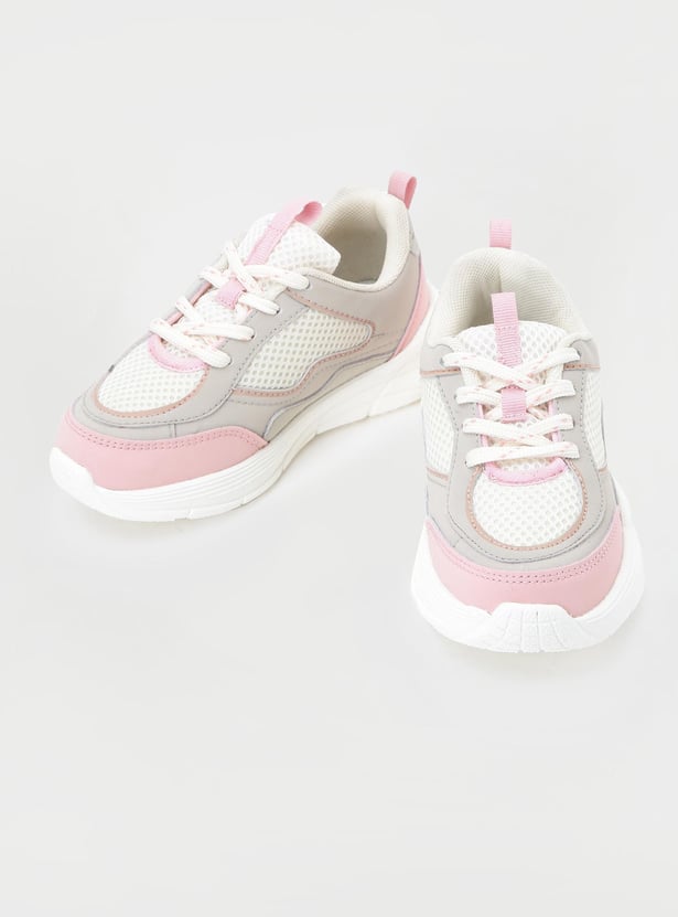 Girls Mesh Panel Athleisure Shoes