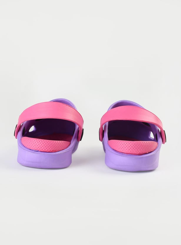 Girls Charm-Detailed Clogs with Pivoting Strap
