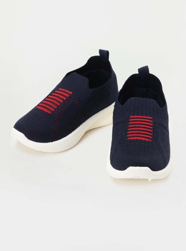 Boys Striped Slip-On Sports Shoes