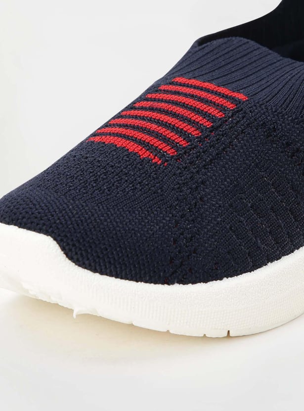 Boys Striped Slip-On Sports Shoes