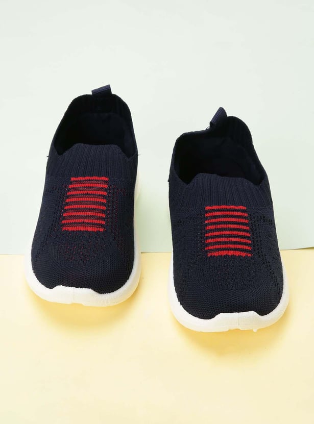 Boys Striped Slip-On Sports Shoes