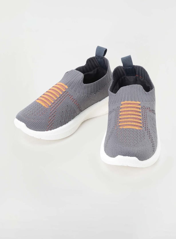 Boys Striped Slip-On Sports Shoes