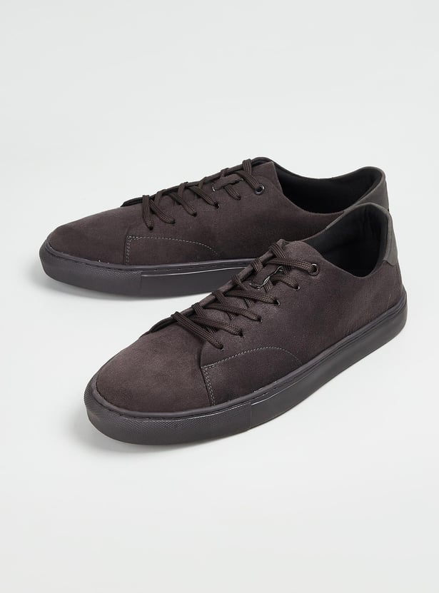 Men Solid Lace-Up Sneakers