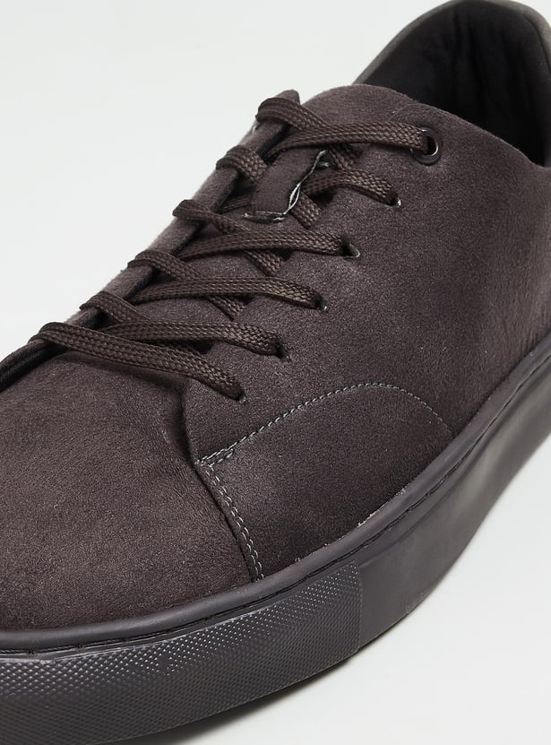 Men Solid Lace-Up Sneakers