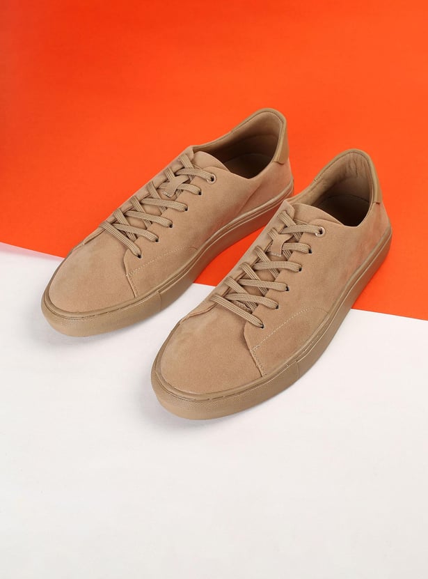 Men Solid Lace-Up Sneakers