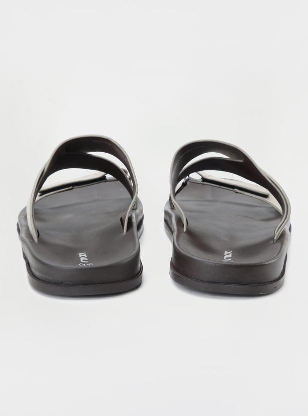 Men Solid Double Strap Sandals