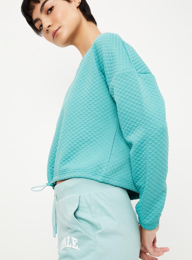 Women Quilted Cropped Sweatshirt