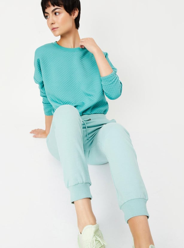Women Quilted Cropped Sweatshirt