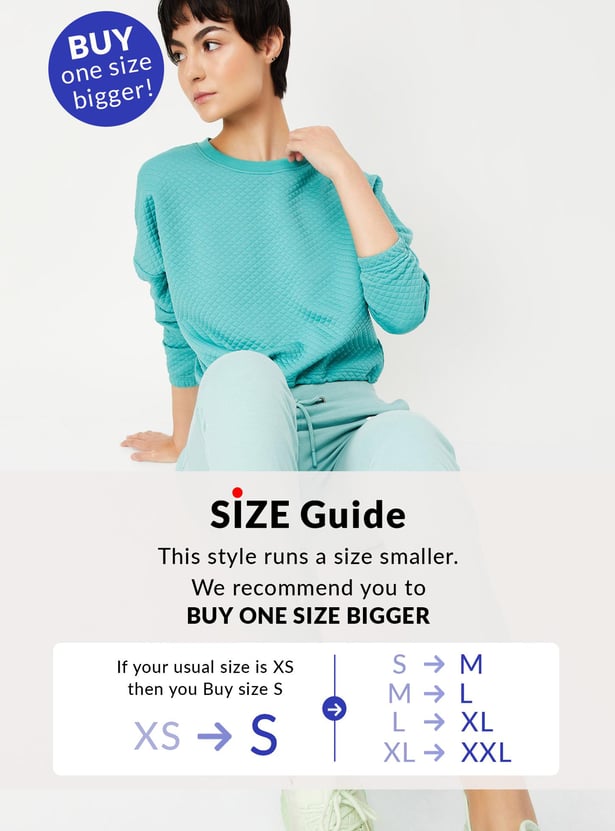 Women Quilted Cropped Sweatshirt