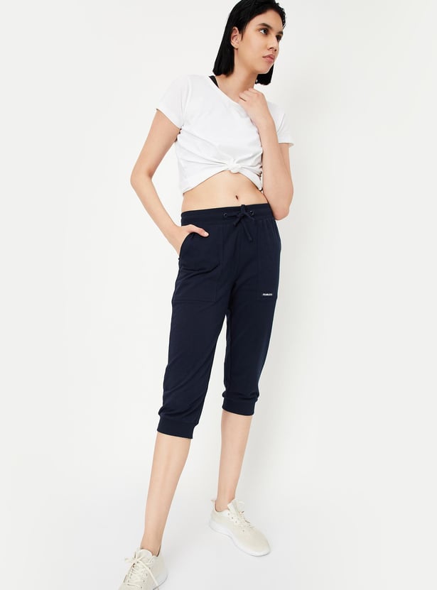 Women Solid Athleisure Capris