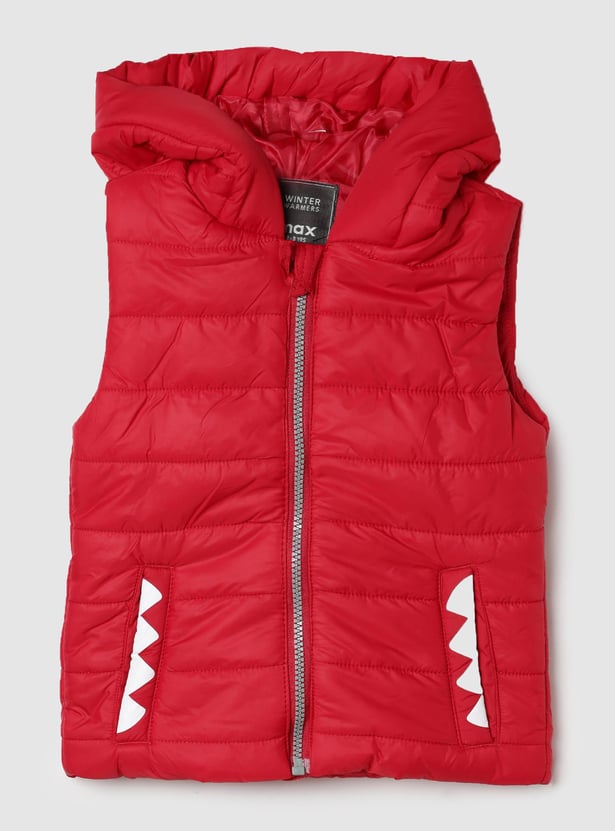 Boys Solid Hooded Gilet