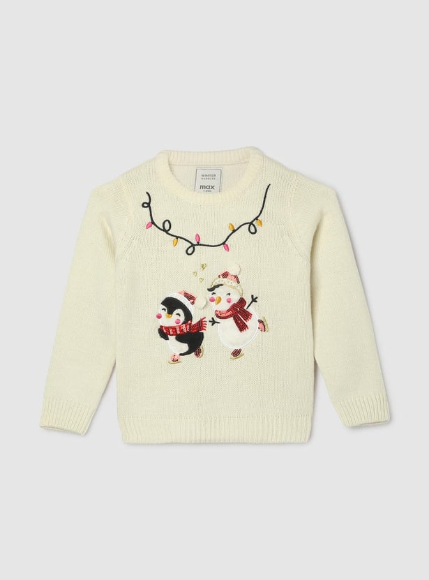 Girls Applique Detail Sweater