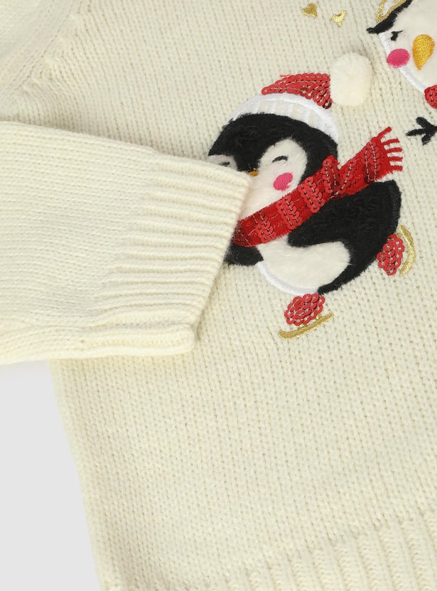 Girls Applique Detail Sweater