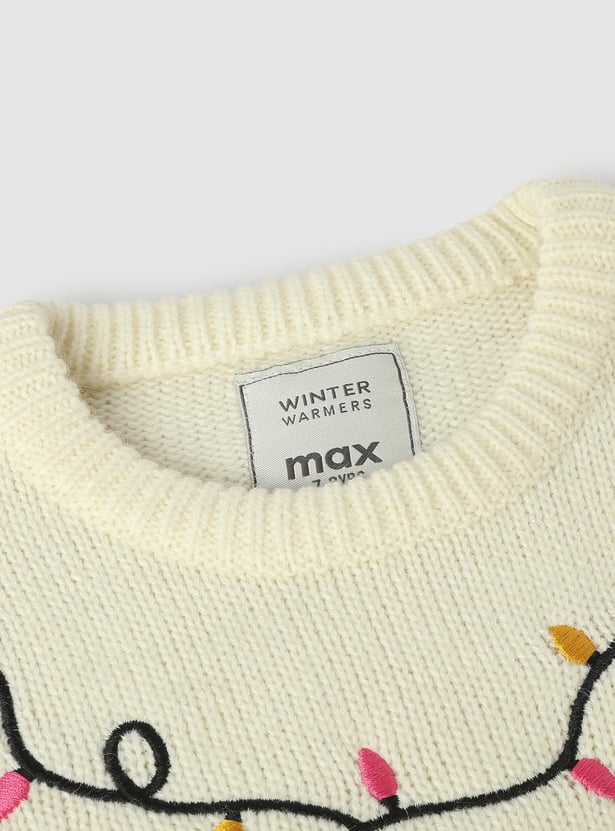 Girls Applique Detail Sweater