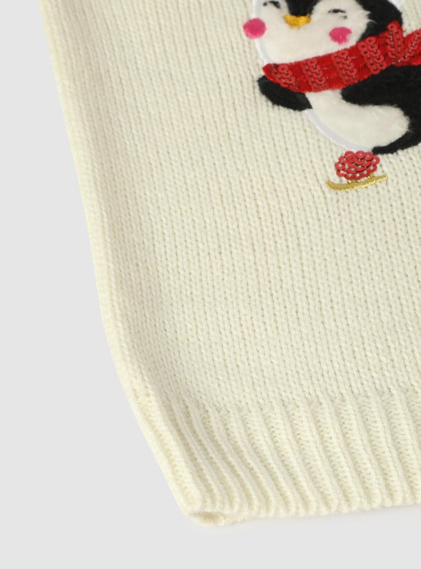 Girls Applique Detail Sweater