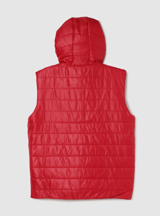 Boys Solid Hooded Gilet