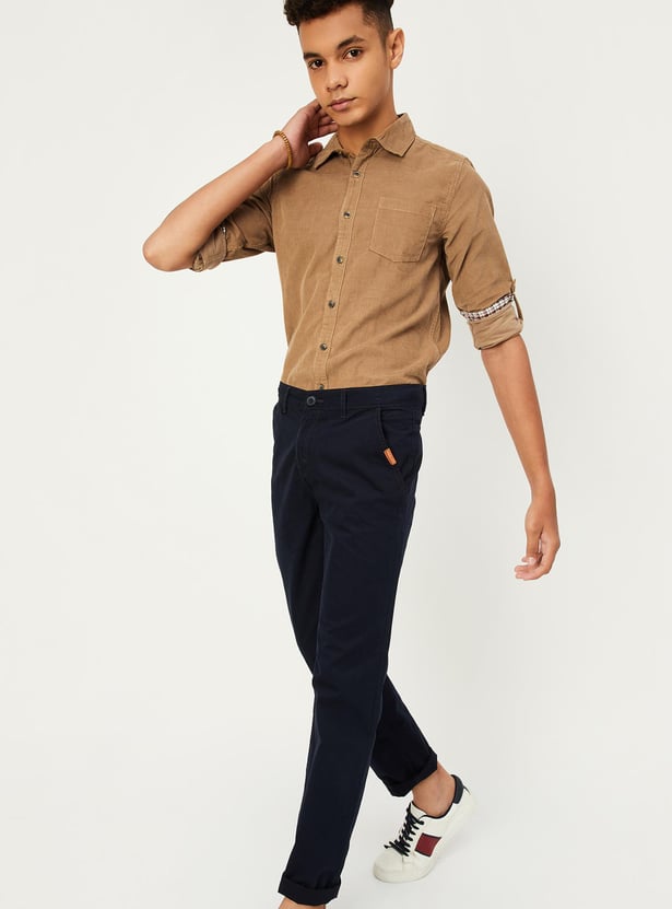 Boys Corduroy Patch Pocket Shirt