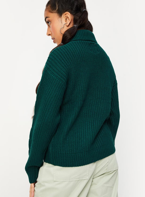 Girls Cable Knit Turtle Neck Sweater