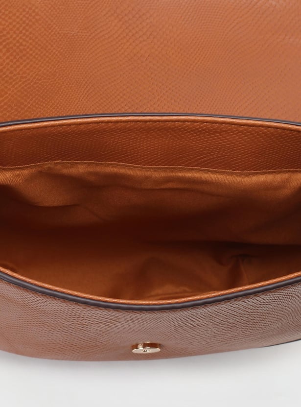 Women Textured Half Moon Sling Bag